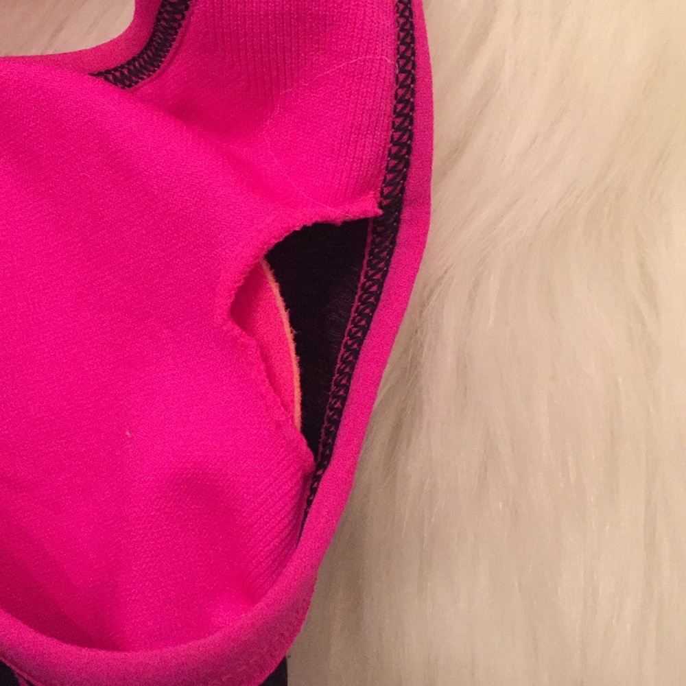 DANSKIN NOW PINK & BLACK PADDED SPORTS BRA - Picture 5 of 8